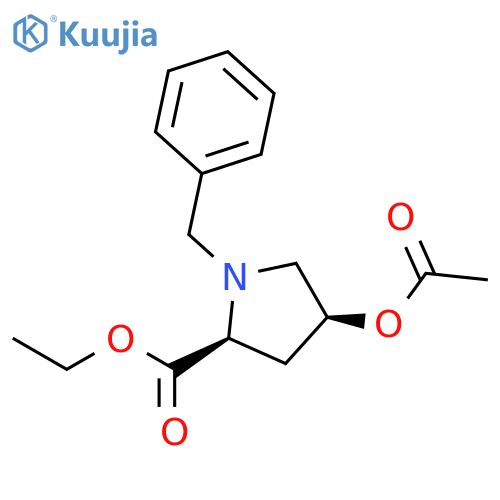 L-Proline, 4-(acetyloxy)-1-(phenylmethyl)-, ethyl ester, (4S)- structure