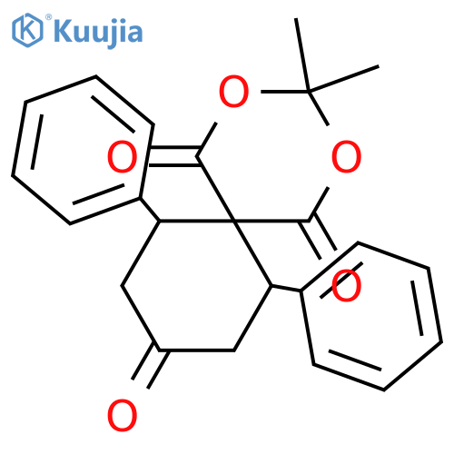 2,4-Dioxaspiro[5.5]undecane-1,5,9-trione, 3,3-dimethyl-7,11-diphenyl-, (7R,11S)-rel- structure