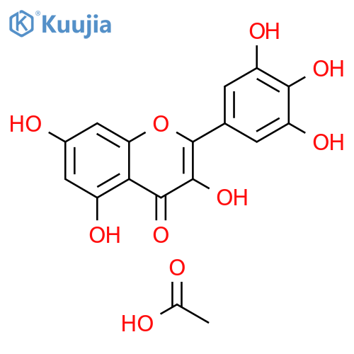 4H-1-Benzopyran-4-one, 3,5,7-trihydroxy-2-(3,4,5-trihydroxyphenyl)-, acetate structure