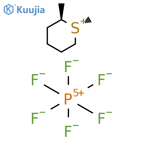 2H-Thiopyranium, tetrahydro-1,2-dimethyl-, trans-, hexafluorophosphate(1-) (9CI) structure