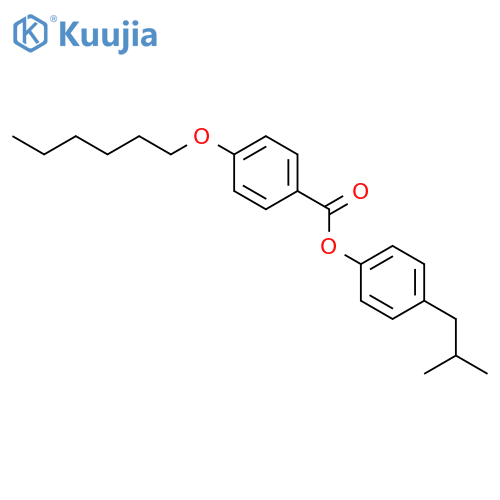 Benzoic acid, 4-(hexyloxy)-, 4-(2-methylpropyl)phenyl ester structure