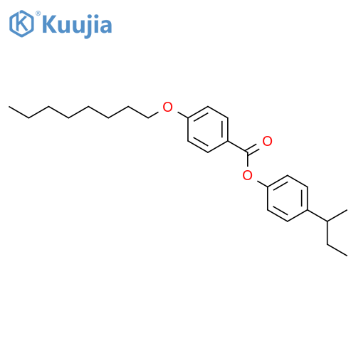 Benzoic acid, 4-(octyloxy)-, 4-(1-methylpropyl)phenyl ester structure