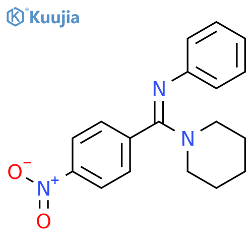 Piperidine, 1-[(4-nitrophenyl)(phenylimino)methyl]- structure