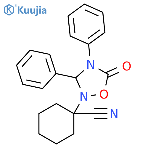 Cyclohexanecarbonitrile,1-(5-oxo-3,4-diphenyl-1,2,4-oxadiazolidin-2-yl)- structure