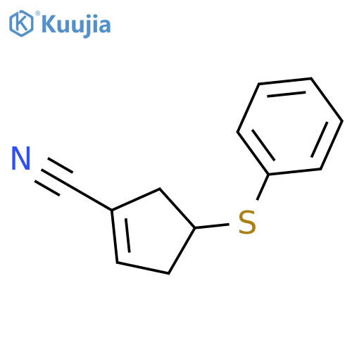 1-Cyclopentene-1-carbonitrile, 4-(phenylthio)- structure
