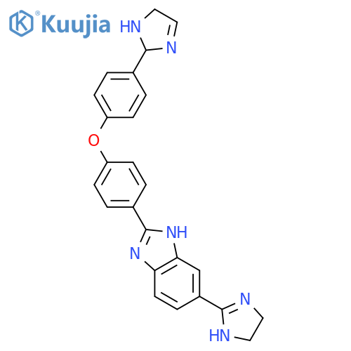 6-(4,5-dihydro-1H-imidazol-2-yl)-2-{4-[4-(2,5-dihydro-1H-imidazol-2-yl)phenoxy]phenyl}-1H-benzimidazole structure