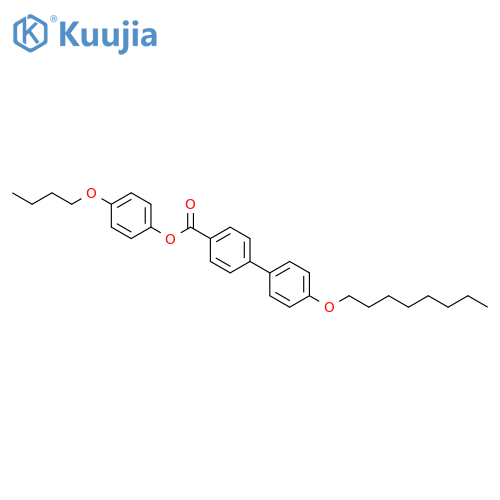[1,1'-Biphenyl]-4-carboxylic acid, 4'-(octyloxy)-, 4-butoxyphenyl ester structure