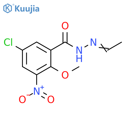 Benzoic acid, 5-chloro-2-methoxy-3-nitro-, ethylidenehydrazide structure