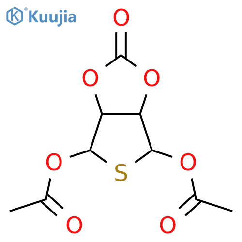 2-oxotetrahydrothieno[3,4-d][1,3]dioxole-4,6-diyl diacetate structure