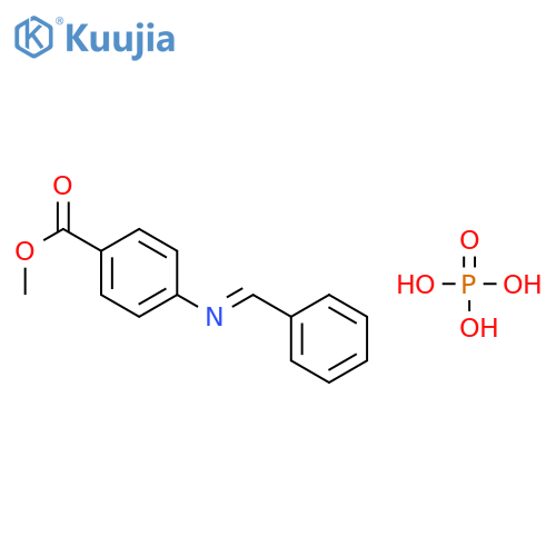 Benzoic acid, 4-[(phenylmethylene)amino]-, methyl ester, phosphate(1:1) structure