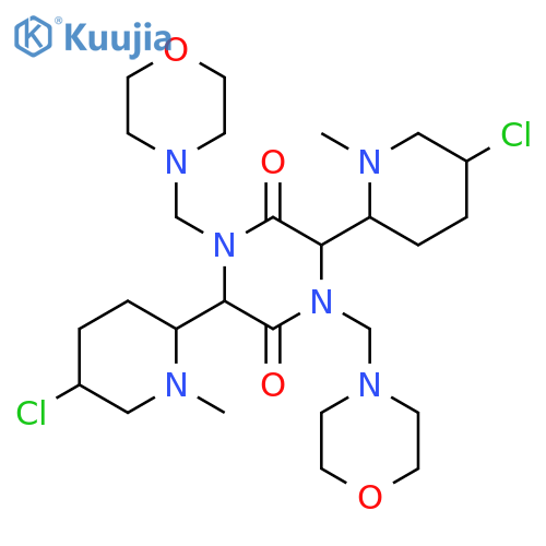 2,5-Piperazinedione,3,6-bis(5-chloro-1-methyl-2-piperidinyl)-1,4-bis(4-morpholinylmethyl)- structure