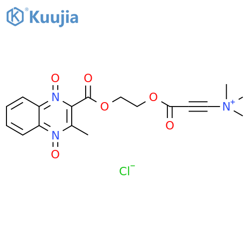 1-Propyn-1-aminium, N,N,N-trimethyl-3-[2-[[(3-methyl-1,4-dioxido-2-quinoxalinyl)carbonyl]oxy]ethoxy]-3-oxo-, chloride (1:1) structure
