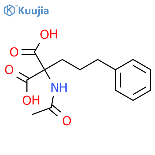 Propanedioic acid, (acetylamino)(3-phenylpropyl)- structure