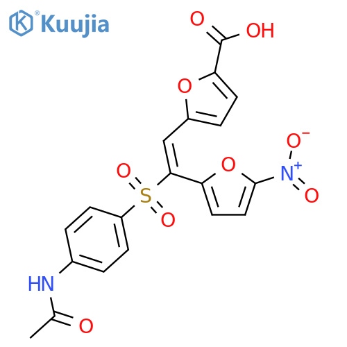 2-Furancarboxylic acid,5-[2-[[4-(acetylamino)phenyl]sulfonyl]-2-(5-nitro-2-furanyl)ethenyl]- structure