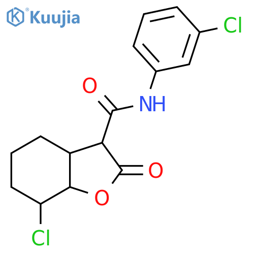3-Benzofurancarboxamide,7-chloro-N-(3-chlorophenyl)octahydro-2-oxo- structure