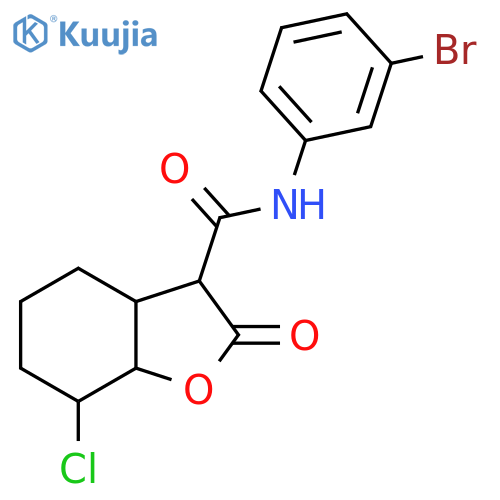 3-Benzofurancarboxamide,N-(3-bromophenyl)-7-chlorooctahydro-2-oxo- structure
