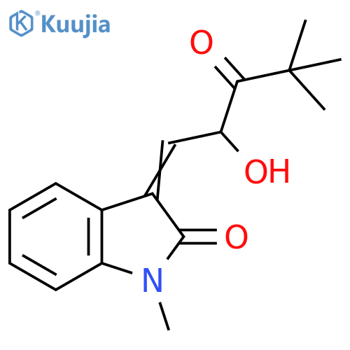 2H-Indol-2-one,1,3-dihydro-3-(2-hydroxy-4,4-dimethyl-3-oxopentylidene)-1-methyl- structure
