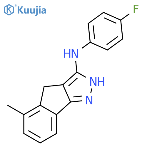 INDENO[1,2-C]PYRAZOL-3-AMINE, N-(4-FLUOROPHENYL)-2,4-DIHYDRO-5-METHYL- structure