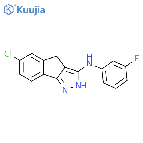 INDENO[1,2-C]PYRAZOL-3-AMINE, 6-CHLORO-N-(3-FLUOROPHENYL)-2,4-DIHYDRO- structure