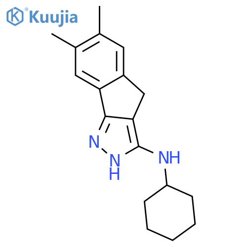 INDENO[1,2-C]PYRAZOL-3-AMINE, N-CYCLOHEXYL-2,4-DIHYDRO-6,7-DIMETHYL- structure