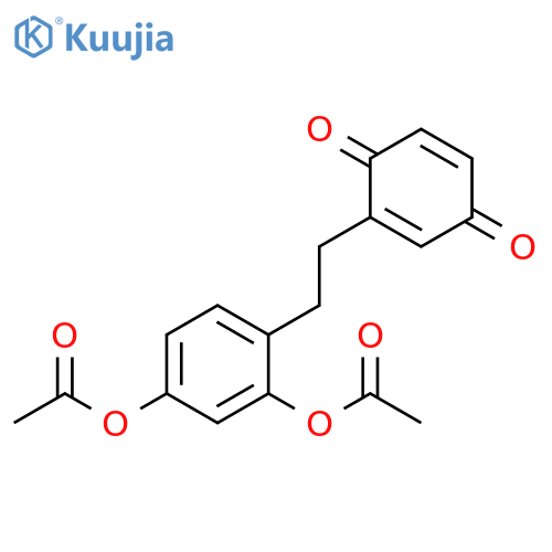 2,5-Cyclohexadiene-1,4-dione, 2-[2-[2,4-bis(acetyloxy)phenyl]ethyl]- structure