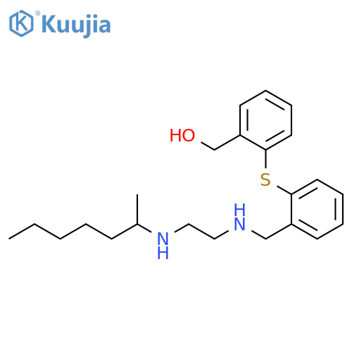 Benzenemethanol,2-[[2-[[[2-[(1-methylhexyl)amino]ethyl]amino]methyl]phenyl]thio]- structure