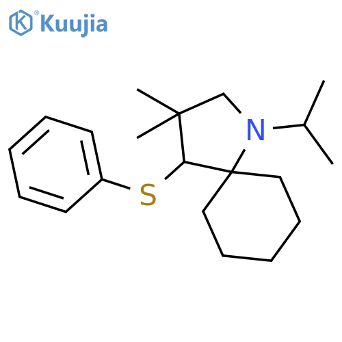 1-Azaspiro[4.5]decane, 3,3-dimethyl-1-(1-methylethyl)-4-(phenylthio)- structure