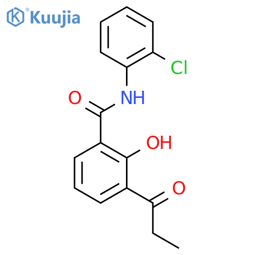 Benzamide, N-(2-chlorophenyl)-2-hydroxy-3-(1-oxopropyl)- structure