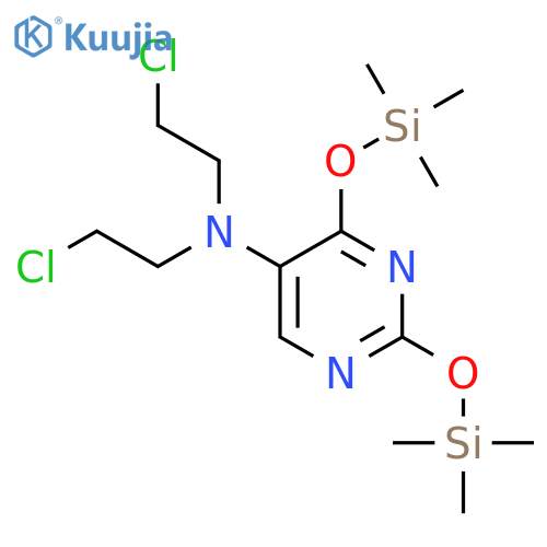 5-Pyrimidinamine, N,N-bis(2-chloroethyl)-2,4-bis[(trimethylsilyl)oxy]- structure