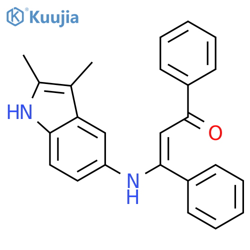 2-Propen-1-one, 3-[(2,3-dimethyl-1H-indol-5-yl)amino]-1,3-diphenyl- structure