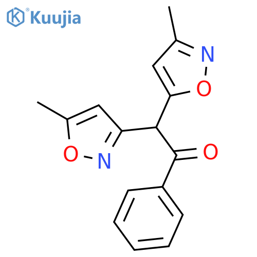 Ethanone, 2-(3-methyl-5-isoxazolyl)-2-(5-methyl-3-isoxazolyl)-1-phenyl- structure
