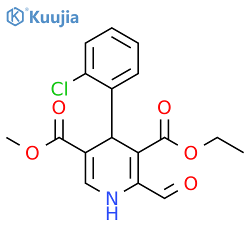 3,5-Pyridinedicarboxylic acid, 4-(2-chlorophenyl)-2-formyl-1,4-dihydro-, 3-ethyl 5-methyl ester structure