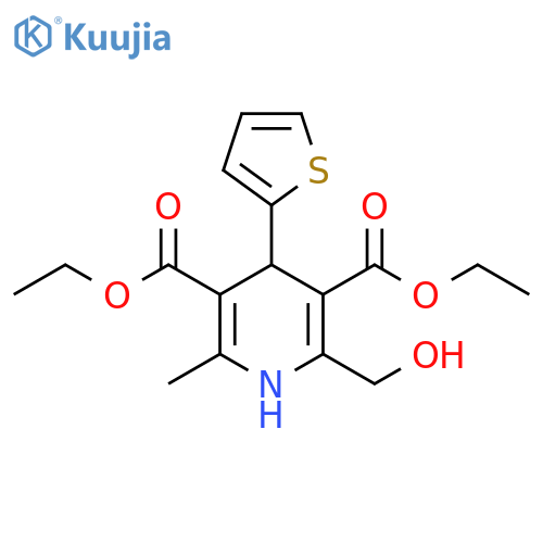 3,5-Pyridinedicarboxylic acid,1,4-dihydro-2-(hydroxymethyl)-6-methyl-4-(2-thienyl)-, diethyl ester structure