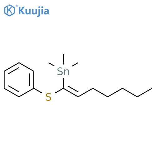 Stannane, trimethyl[(1Z)-1-(phenylthio)-1-hepten-1-yl]- structure