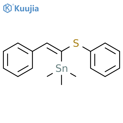 Stannane, trimethyl[(1Z)-2-phenyl-1-(phenylthio)ethenyl]- structure