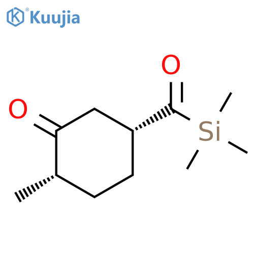 Cyclohexanone, 2-methyl-5-[(trimethylsilyl)carbonyl]-, cis- structure