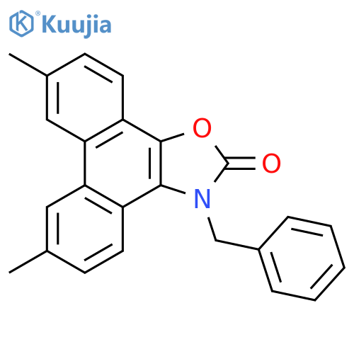 Phenanthro[9,10-d]oxazol-2(3H)-one, 6,9-dimethyl-3-(phenylmethyl)- structure