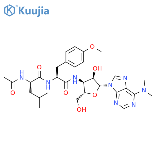 Adenosine,3'-[[N-(N-acetyl-L-leucyl)-O-methyl-L-tyrosyl]amino]-3'-deoxy-N,N-dimethyl- structure