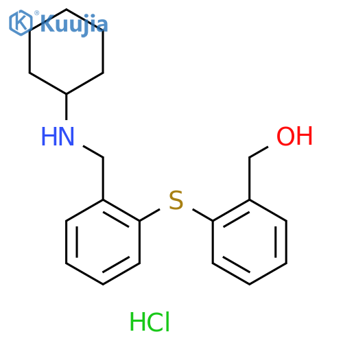 Benzenemethanol, 2-[[2-[(cyclohexylamino)methyl]phenyl]thio]-, hydrochloride (1:1) structure