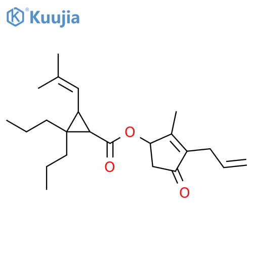 Cyclopropanecarboxylic acid, 3-(2-methyl-1-propen-1-yl)-2,2-dipropyl-, 2-methyl-4-oxo-3-(2-propen-1-yl)-2-cyclopenten-1-yl ester structure