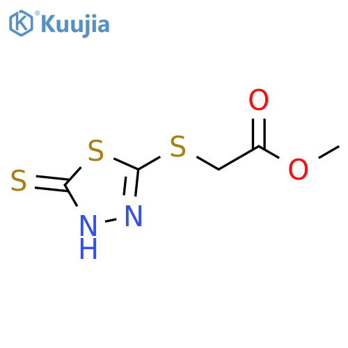 methyl 2-(5-sulfanyl-1,3,4-thiadiazol-2-yl)sulfanylacetate structure