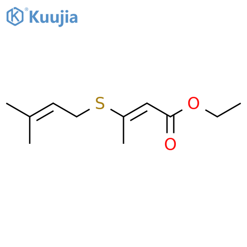 2-Butenoic acid, 3-[(3-methyl-2-butenyl)thio]-, ethyl ester, (E)- structure