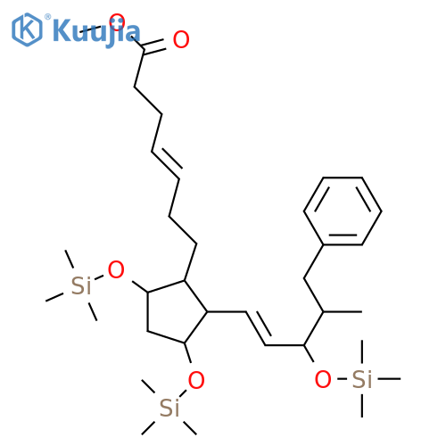 4-Heptenoic acid,7-[2-[4-methyl-5-phenyl-3-[(trimethylsilyl)oxy]-1-pentenyl]-3,5-bis[(trimethylsilyl)oxy]cyclopentyl]-, methyl ester structure