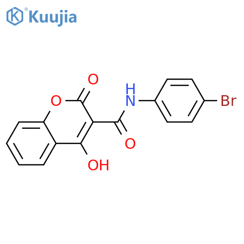2H-1-Benzopyran-3-carboxamide, N-(4-bromophenyl)-4-hydroxy-2-oxo- structure