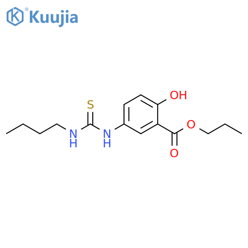 Benzoic acid, 5-[[(butylamino)thioxomethyl]amino]-2-hydroxy-, propylester structure