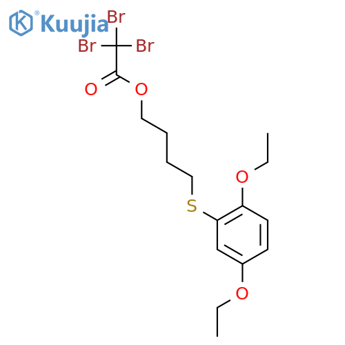 Acetic acid, tribromo-, 4-[(2,5-diethoxyphenyl)thio]butyl ester structure