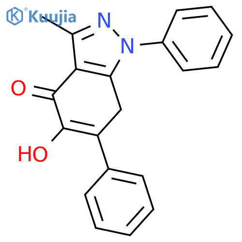 4H-Indazol-4-one, 1,7-dihydro-5-hydroxy-3-methyl-1,6-diphenyl- structure