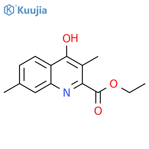 2-Quinolinecarboxylic acid, 4-hydroxy-3,7-dimethyl-, ethyl ester structure