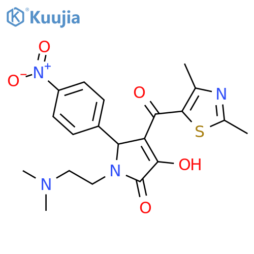 4-(2,4-dimethyl-1,3-thiazole-5-carbonyl)-1-2-(dimethylamino)ethyl-3-hydroxy-5-(4-nitrophenyl)-2,5-dihydro-1H-pyrrol-2-one structure