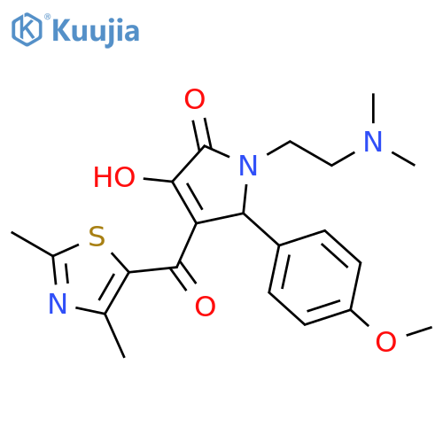 4-(2,4-dimethyl-1,3-thiazole-5-carbonyl)-1-2-(dimethylamino)ethyl-3-hydroxy-5-(4-methoxyphenyl)-2,5-dihydro-1H-pyrrol-2-one structure